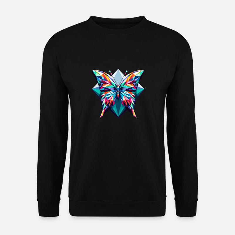 Schmetterling in Polygonendarstellung - Unisex Pullover - Schwarz