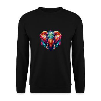 Elephant in polygon illustration - Unisex Sweatshirt - black - Front - Alina (178cm) & Michal (187cm)