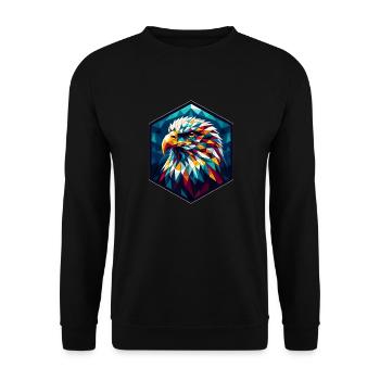 White-tailed eagle in polygon representation - Unisex Sweatshirt - black - Front - Alina (178cm) & Michal (187cm)