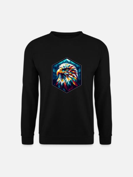 White-tailed eagle in polygon representation - Unisex Sweatshirt - black