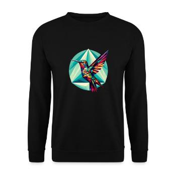 Colibri dans la représentation polygonale - Sweat-shirt Unisexe - noir - Devant - Alina (178cm) & Michal (187cm)