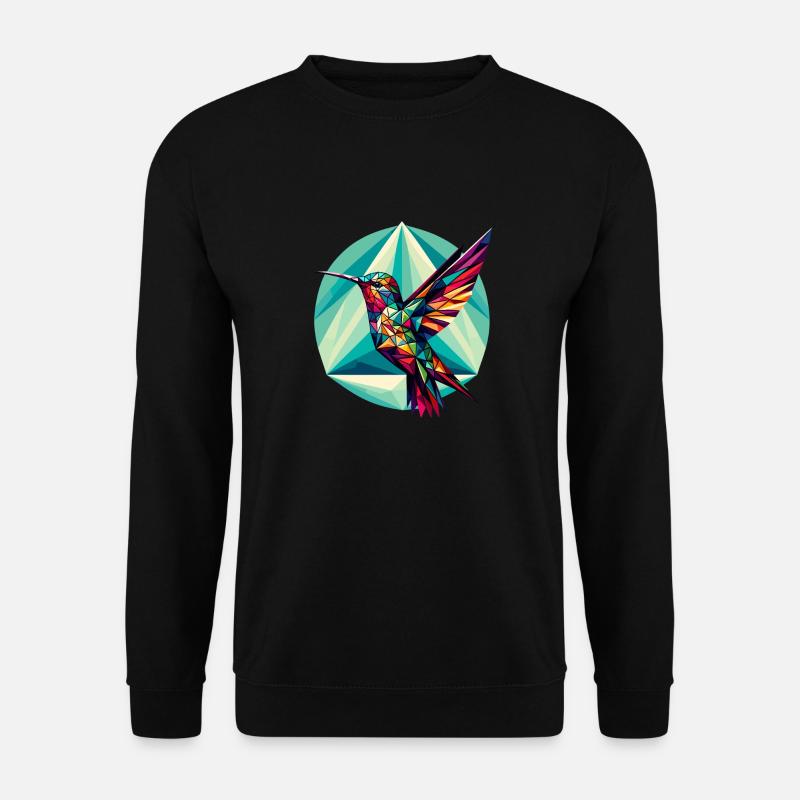Hummingbird in polygon representation - Unisex Sweatshirt - black