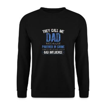 Ils m’appellent papa parce que partenaire dans le crime drôle - Sweat-shirt Unisexe - noir - Devant - Alina (178cm) & Michal (187cm)