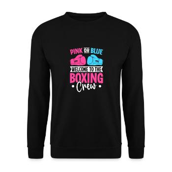 Pink oder Blau, willkommen in der Boxcrew - Unisex Pullover - Schwarz - Vorne - Alina (178cm) & Michal (187cm)