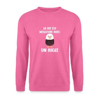 Citation humour Oiseau aigle - Sweat-shirt Unisexe - rose - Devant