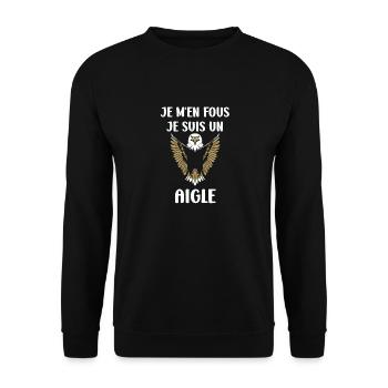 Citation humour Oiseau aigle - Sweat-shirt Unisexe - noir - Devant - Alina (178cm) & Michal (187cm)