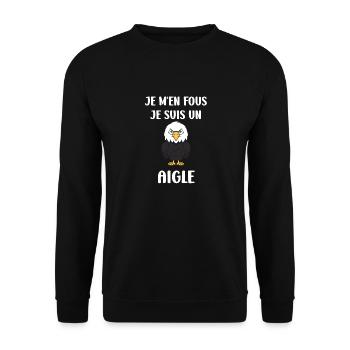 Citation humour Oiseau aigle - Sweat-shirt Unisexe - noir - Devant - Alina (178cm) & Michal (187cm)
