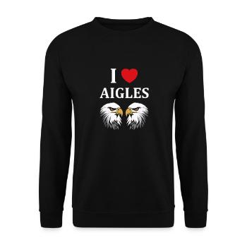 Citation humour Oiseau aigle - Sweat-shirt Unisexe - noir - Devant - Alina (178cm) & Michal (187cm)