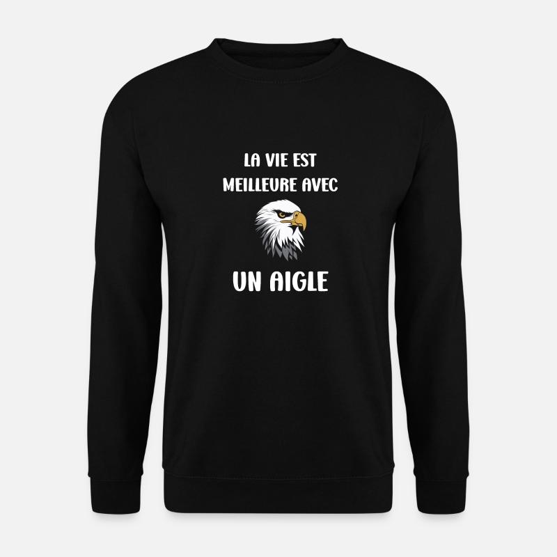 Citation humour Oiseau aigle - Sweat-shirt Unisexe - noir
