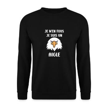 Citation humour Oiseau aigle - Sweat-shirt Unisexe - noir - Devant - Alina (178cm) & Michal (187cm)