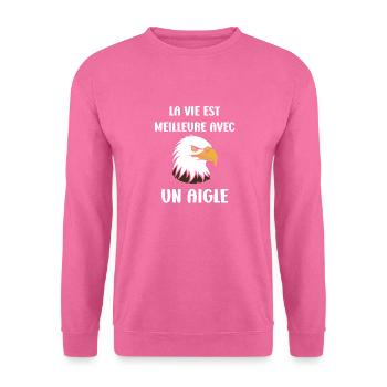 Citation humour Oiseau aigle - Sweat-shirt Unisexe - rose - Devant