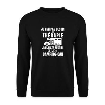 humour J'ai Juste Besoin de Mon Camping Car Camper - Sweat-shirt Unisexe - noir - Devant - Alina (178cm) & Michal (187cm)