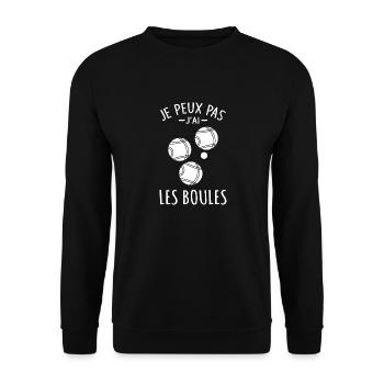 Je Peux pas j'ai les boules Boccia Boule Pétanque - Sweat-shirt Unisexe - noir - Devant - Alina (178cm) & Michal (187cm)