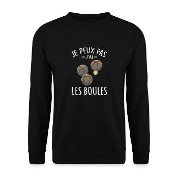 Je Peux pas j'ai les boules Boccia Boule Pétanque - Sweat-shirt Unisexe - noir - Devant - Alina (178cm) & Michal (187cm)