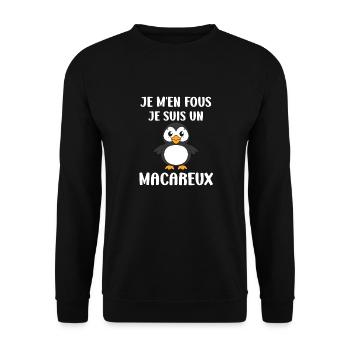 macareux - Sweat-shirt Unisexe - noir - Devant - Alina (178cm) & Michal (187cm)