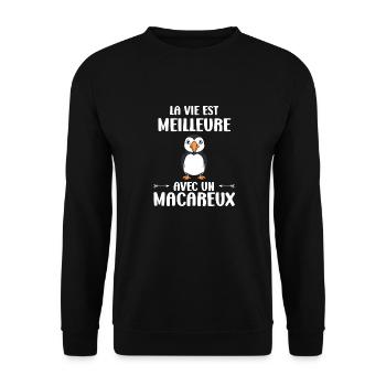 macareux - Sweat-shirt Unisexe - noir - Devant - Alina (178cm) & Michal (187cm)