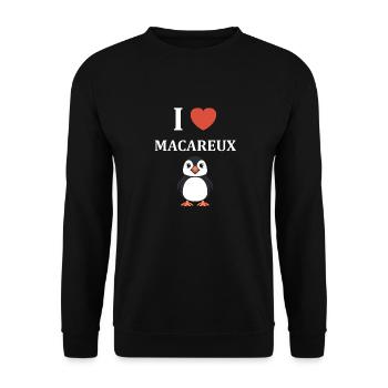 macareux - Sweat-shirt Unisexe - noir - Devant - Alina (178cm) & Michal (187cm)