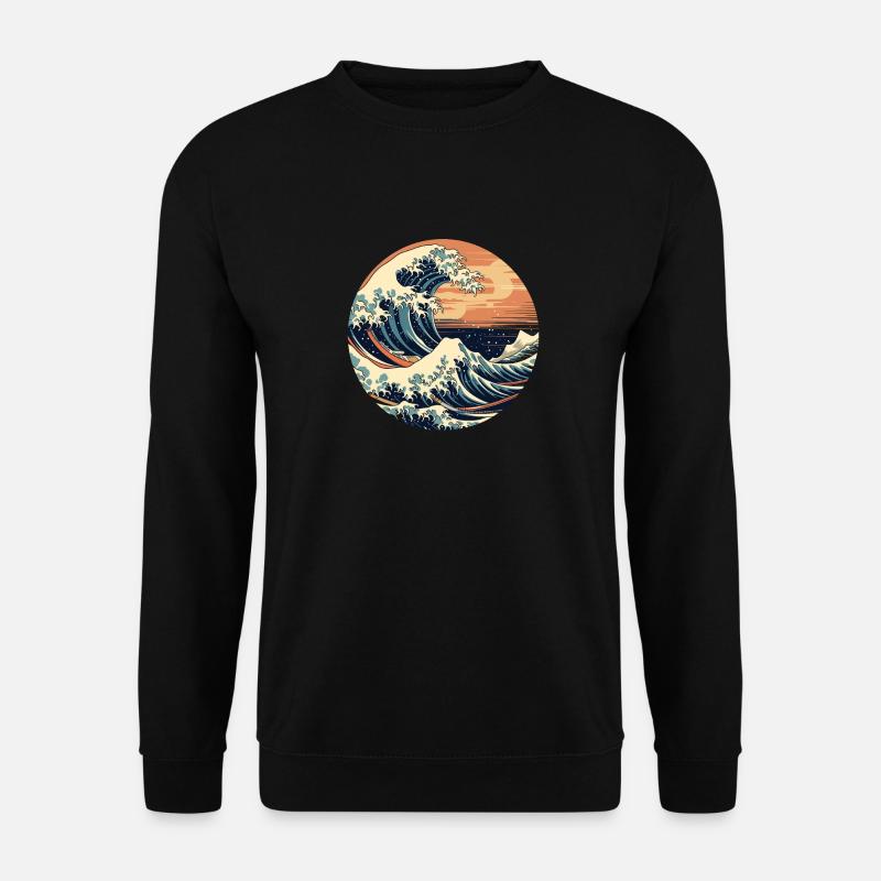 Große Welle The Great Wave Kanagawa - Unisex Pullover - Schwarz