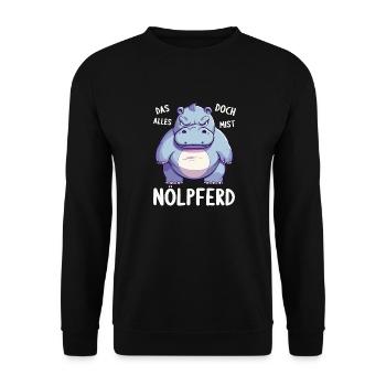 Hippo Hippo Complain Complainer Nölpferd - Unisex Sweatshirt - black - Front - Alina (178cm) & Michal (187cm)