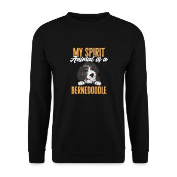 Chien Bernedoodle - Sweat-shirt Unisexe - noir - Devant - Alina (178cm) & Michal (187cm)