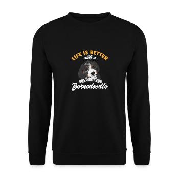 Bernedoodle Dog - Unisex Sweatshirt - black - Front - Alina (178cm) & Michal (187cm)