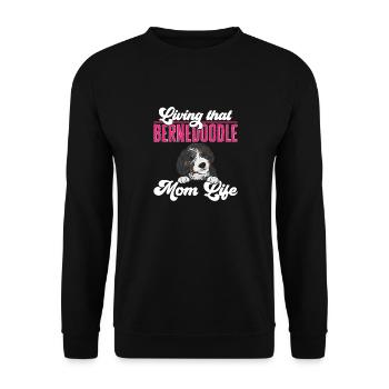 Bernedoodle Hund - Unisex Pullover - Schwarz - Vorne - Alina (178cm) & Michal (187cm)