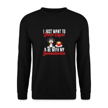 Chien Bernedoodle - Sweat-shirt Unisexe - noir - Devant - Alina (178cm) & Michal (187cm)
