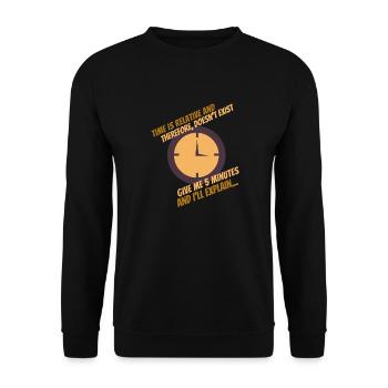 Time doesn't exist Range - Unisex Sweatshirt - black - Front - Alina (178cm) & Michal (187cm)