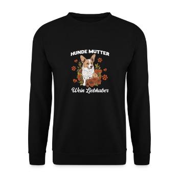 Dog mother and wine lover - Unisex Sweatshirt - black - Front - Alina (178cm) & Michal (187cm)