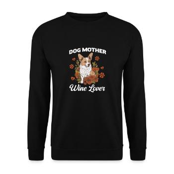 Dog mother and wine lover - Unisex Sweatshirt - black - Front - Alina (178cm) & Michal (187cm)