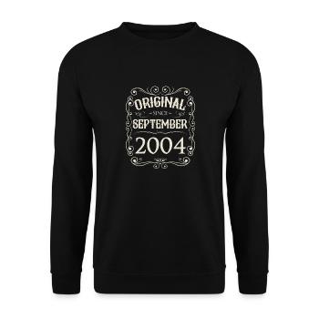 Vintage - Original depuis l'anniversaire de septembre 2004 - Sweat-shirt Unisexe - noir - Devant - Alina (178cm) & Michal (187cm)