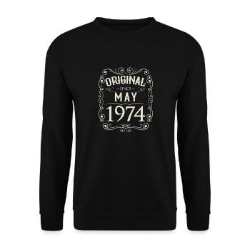 Vintage - Original depuis l'anniversaire de mai 1974 - Sweat-shirt Unisexe - noir - Devant - Alina (178cm) & Michal (187cm)