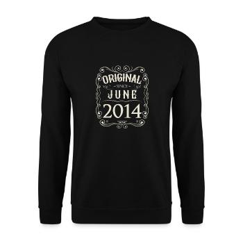 Vintage - Original depuis l'anniversaire de juin 2014 - Sweat-shirt Unisexe - noir - Devant - Alina (178cm) & Michal (187cm)
