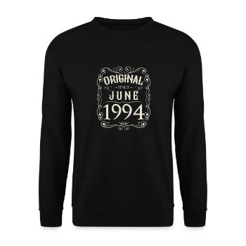 Vintage - Original depuis l'anniversaire de juin 1994 - Sweat-shirt Unisexe - noir - Devant - Alina (178cm) & Michal (187cm)