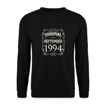 Vintage - Original depuis l'anniversaire de septembre 1994 - Sweat-shirt Unisexe - noir - Devant - Alina (178cm) & Michal (187cm)