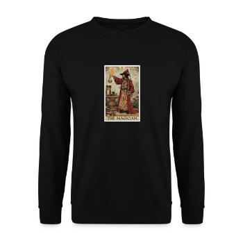 Tarotkarte The Magician Der Magier - Unisex Pullover - Schwarz - Vorne - Alina (178cm) & Michal (187cm)