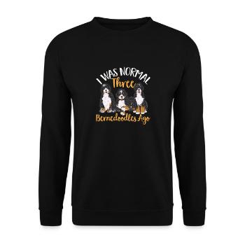 Chien Bernedoodle - Sweat-shirt Unisexe - noir - Devant - Alina (178cm) & Michal (187cm)