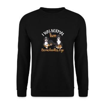 Chien Bernedoodle - Sweat-shirt Unisexe - noir - Devant - Alina (178cm) & Michal (187cm)
