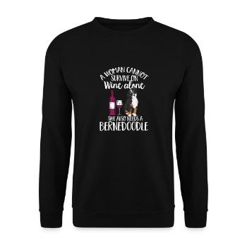Bernedoodle Dog - Unisex Sweatshirt - black - Front - Alina (178cm) & Michal (187cm)