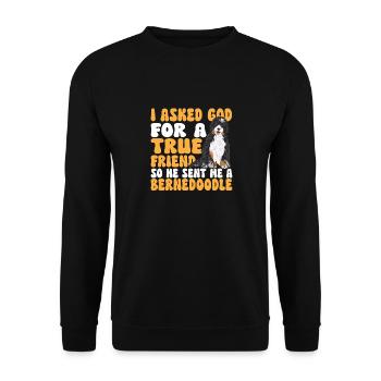 Chien Bernedoodle - Sweat-shirt Unisexe - noir - Devant - Alina (178cm) & Michal (187cm)