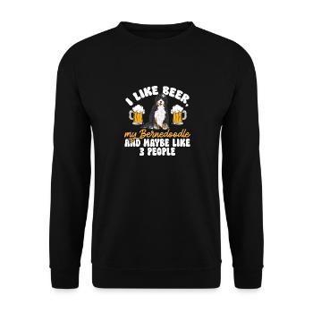 Chien Bernedoodle - Sweat-shirt Unisexe - noir - Devant - Alina (178cm) & Michal (187cm)