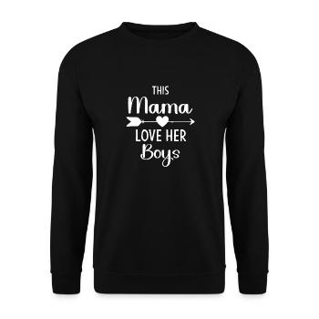 Maman cette maman aime la fête des mères drôle de ses garçons - Sweat-shirt Unisexe - noir - Devant - Alina (178cm) & Michal (187cm)