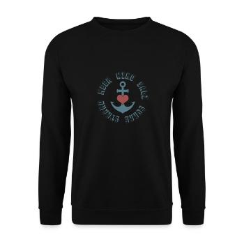 Anker Herz - Unisex Pullover - Schwarz - Vorne - Alina (178cm) & Michal (187cm)