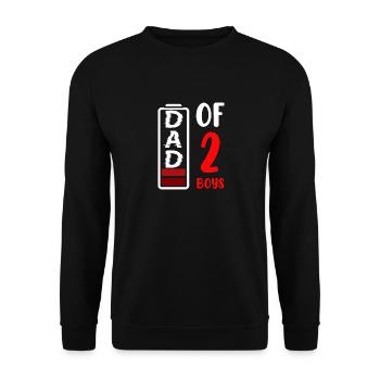 Dad Of 2 Boys Low Battery Wishing Dad Dad - Unisex Sweatshirt - black - Front - Alina (178cm) & Michal (187cm)