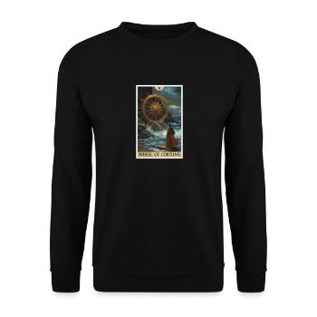 Tarot Card Wheel of Fortune Wheel of Fortune - Unisex Sweatshirt - black - Front - Alina (178cm) & Michal (187cm)