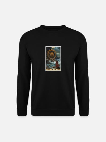 Tarotkarte Wheel of Fortune Rad des Schicksals - Unisex Pullover - Schwarz