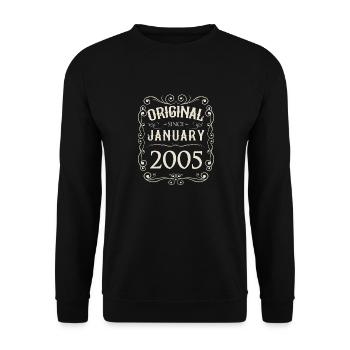 Vintage - Original depuis l'anniversaire de janvier 2005 - Sweat-shirt Unisexe - noir - Devant - Alina (178cm) & Michal (187cm)