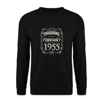 Vintage - Original depuis l'anniversaire de février 1955 - Sweat-shirt Unisexe - noir - Devant - Alina (178cm) & Michal (187cm)