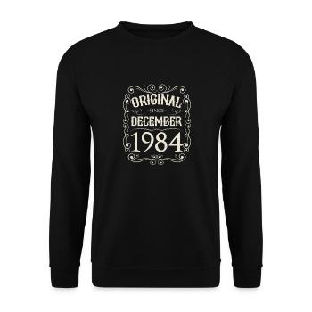 Vintage - Original depuis l'anniversaire de décembre 1984 - Sweat-shirt Unisexe - noir - Devant - Alina (178cm) & Michal (187cm)