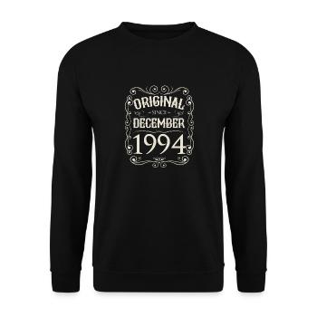 Vintage - Original depuis l'anniversaire de décembre 1994 - Sweat-shirt Unisexe - noir - Devant - Alina (178cm) & Michal (187cm)